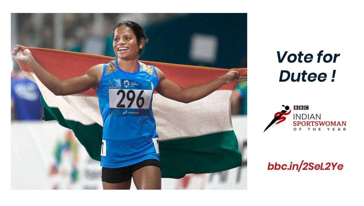 achyuta_samanta's tweet image. Our daughter, Odisha's ace sprinter @DuteeChand has been nominated for BBC Indian sportswoman of the year award along with other famed athletes. 

You can vote for #DuteeChand here: bbc.in/2SeL2Ye

Please vote for her &amp;amp; make her win. 
Unstoppable,Dutee,more power to you