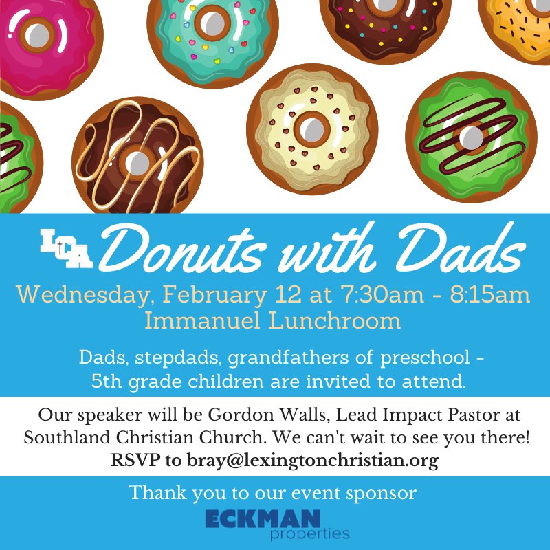 raytgky's tweet photo. MEN!!! Please mark your calendar for Wednesday, February 12. This is our first Donuts with Dads of 2020. Please make plans to attend. Please RSVP as soon as you read this and we ask that you retweet this to spread the word. https://t.co/gtfvgaLURn