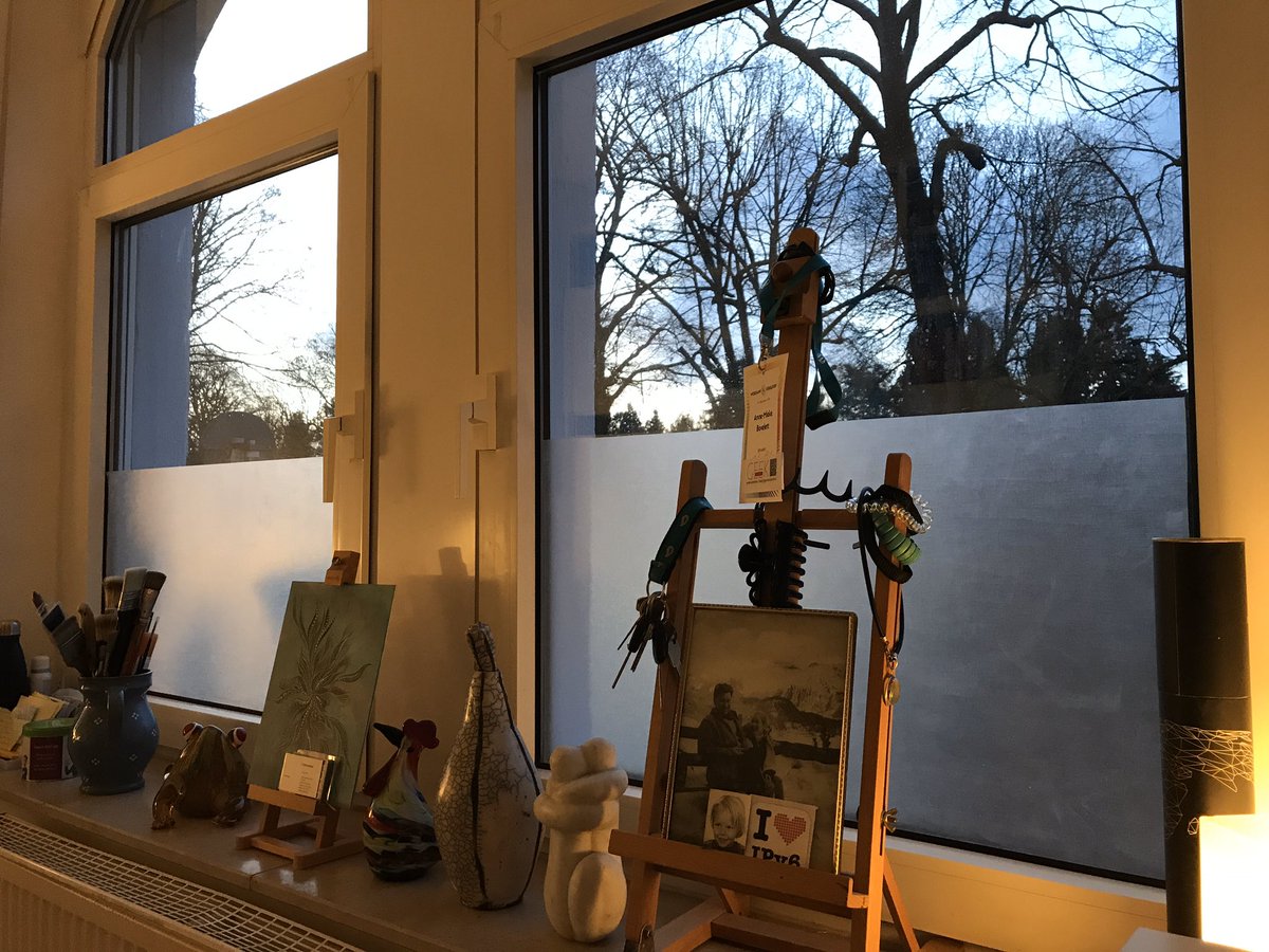 The view from my office in the early morning on February 4, where you can see it's already getting light.