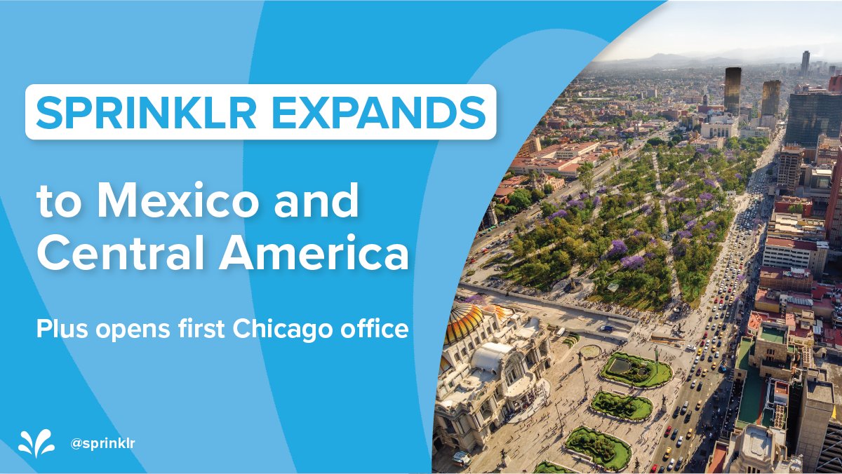 Audreyoute's tweet photo. .@Sprinklr is growing globally! We announced our expansion to Mexico &amp; Central America. We also just opened a new office in Chicago, and we're hiring in all regions. Check out our press release for more info and a link to our careers page https://t.co/sHSeGvSMpV #SprinklrFamily https://t.co/2lPCj4gMfU