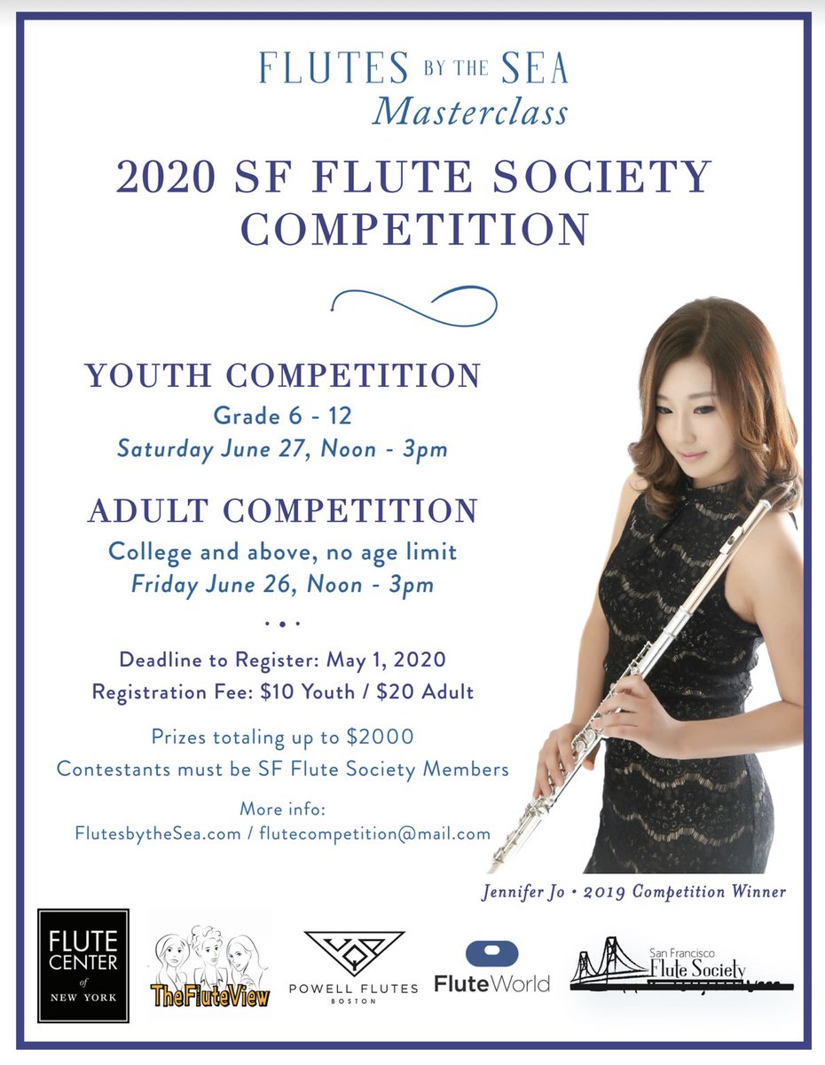 SF Flute Competition at Flutes by the Sea June 26 &amp; 27 $2,000 in Prizes flutesbythesea.com