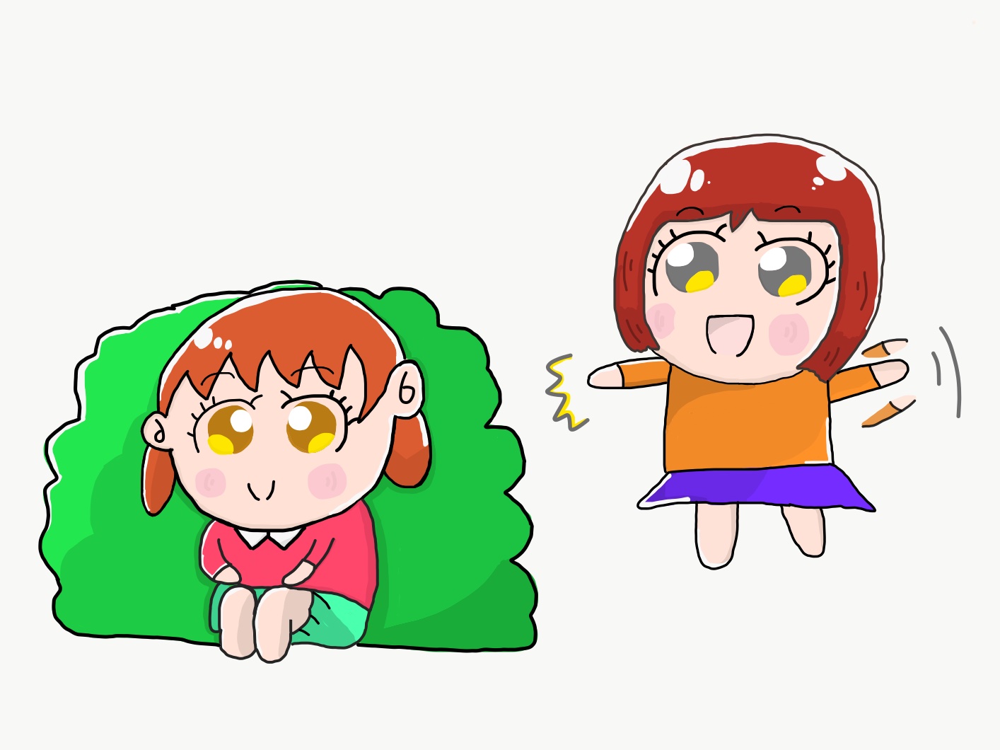 Aki かわいい子供 動物イラスト描きます かくれんぼをしている女の子たち みーつけた お絵描き好きな人と繋がりたい かくれんぼ 遊び 子供あるある イラスト好きな人と繋がりたい 子供好きな人と繋がりたい T Co 0vebgjbkuu