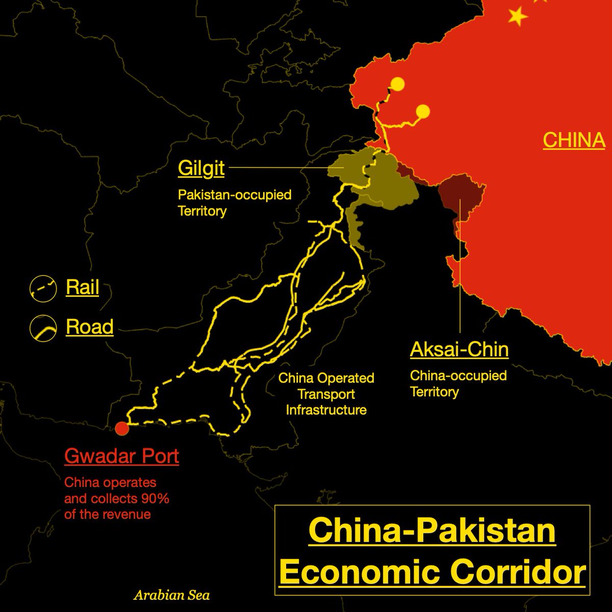 indiaviz's tweet photo. Just finished this map of the China Pakistan Economic Corridor - data from the @WorldBank .
#cartography #maps #gilgit #pakistan #indian #indianmaps #CPEC #beltroadinitiative
Done with @qgis @d3 and passion. https://t.co/GWop0RvcxQ