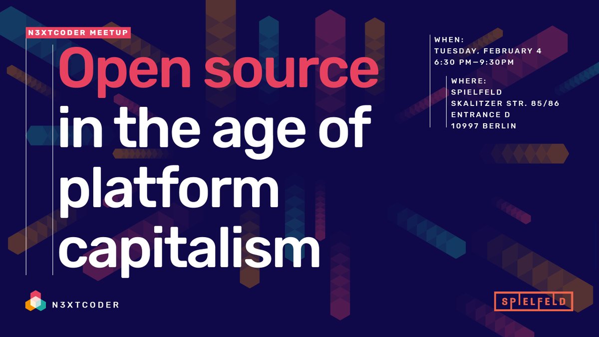 N3XTCODER's tweet photo. Grab your last seats for today's meetup at @spielfeld and learn from experts on how to approach open source to leverage your impact and outcome.
RSVP here: https://t.co/ezBTOjj5Y7
#socialimpact #tech4goodberlin #tech4good #SocEnt https://t.co/0sG7pdQtN1