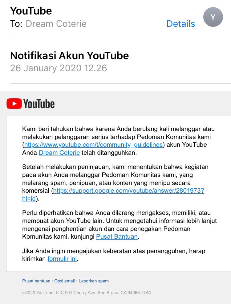 Youtube had accused us of spam/scamming/fraud without any proof and suspended our account. It’s been a week since our complaints and still no response yet??? @youtube 

Pls help the bois to reach Youtube and receive explanation over this unpleasant behavior from Youtube.