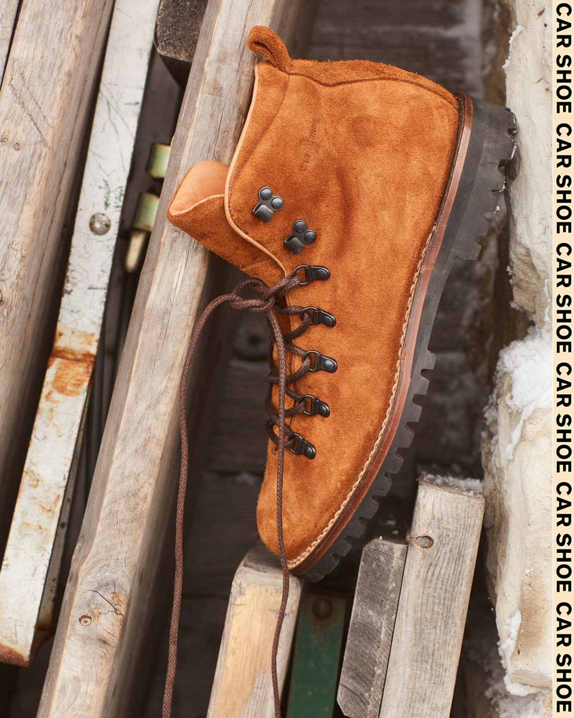 carshoe on X Suede Car Shoe hiking boots as seen in SW SportWeek Photographer NicolaDeRosa Stylist piccolaire CarShoe CarShoeInThePress mountain boots https t OJjX2ym9Oe X