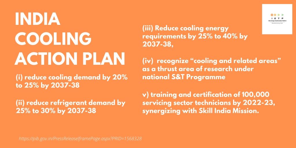 Energy_IETP's tweet photo. The India Cooling Action Plan recognises ‘cooling and related areas’ as a focus area of research under national S&T Programme. #decarbonisingIndia #IETP https://t.co/0Ic9tJWYlL