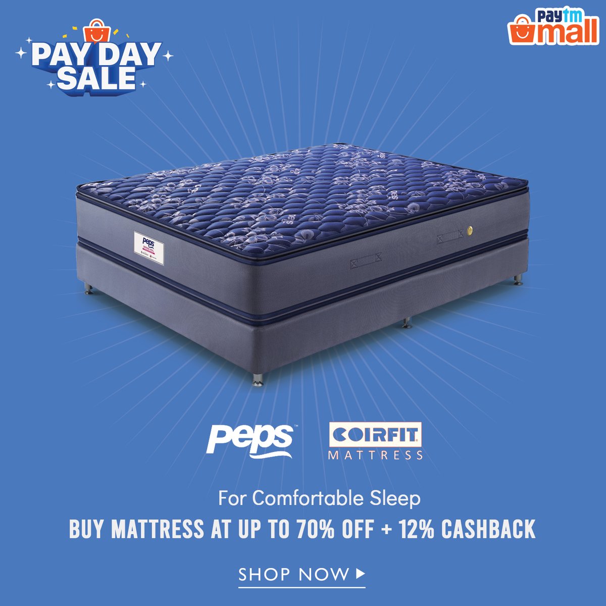 PaytmSeONDC's tweet photo. Experience superior comfort with our new range of mattress which provides the ultimate comfort, support pressure relief and improved airflow for a good night sleep. Get yours now from the app.
Follow the link: https://t.co/fWQUA1tQoE
#Home #Kitchen #essentails #BuyNow #Sale https://t.co/f1Pd7a42f4