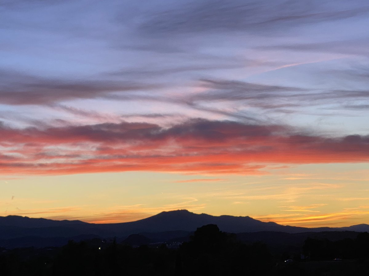 Lovely sunny day in Monserrat/Valencia. Winter sun, 25deg. Stunning sunset.
