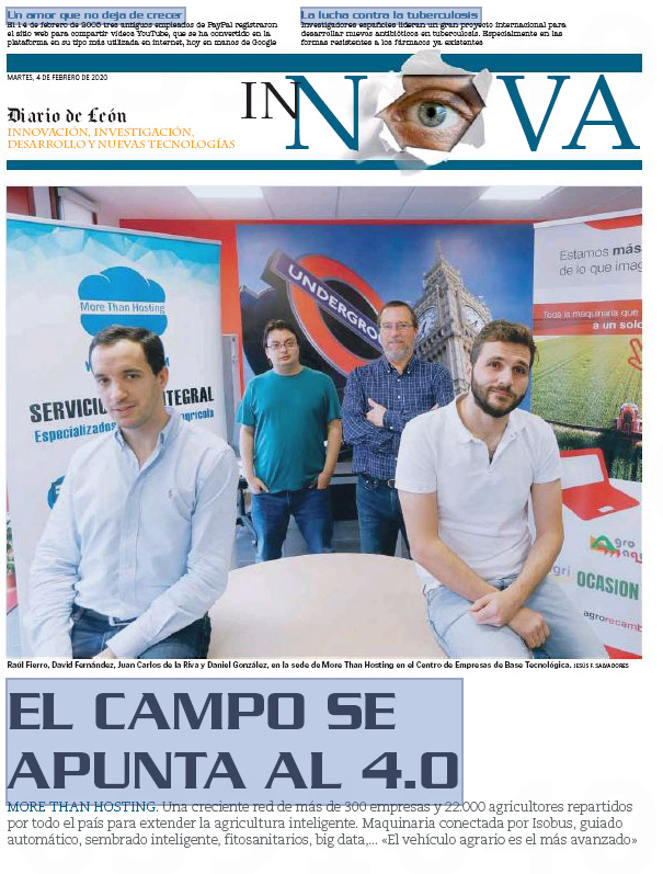 Ildefe's tweet photo. 📰Hoy, en suplemento #INNOVA de @diariodeleon super-reportaje acerca de @HostingThan, #empresa alojada en el #CEBT de @LeonAyto #LeónEsp que aplica las #TIC a la #agricultura 💻🚜 💻🚜💻🚜💻🚜
➡️Léelo aquí 👇
https://t.co/E8VRiVsy39 https://t.co/1EkEpVLp0Z