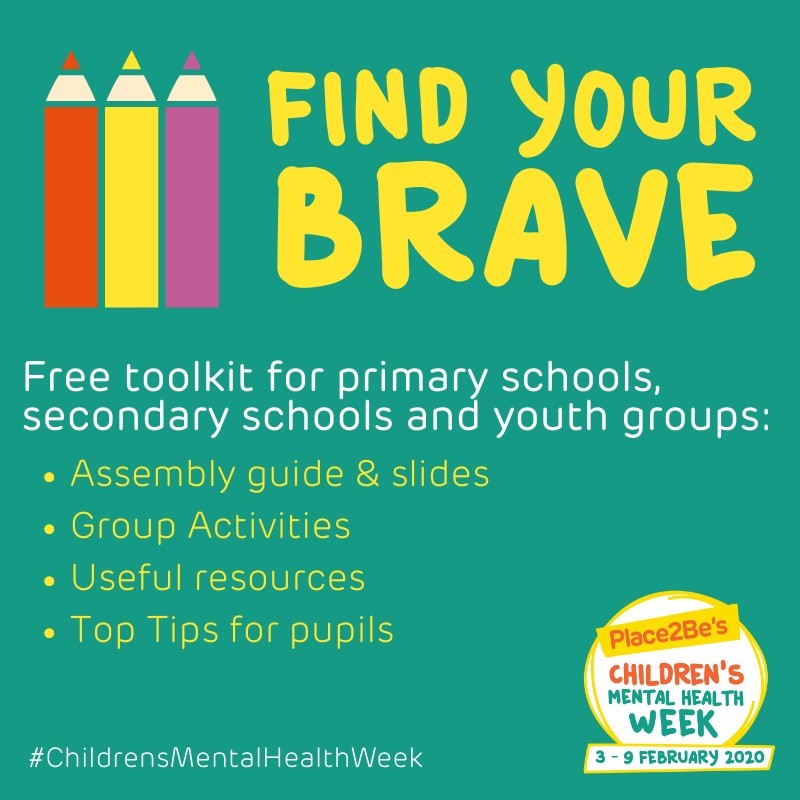 HealthWorcs's tweet photo. What does bravery mean to you? This #ChildrensMentalHealthWeek @Place2Be want to hear your stories and advice on being brave. Share yours and help children and young people across the UK to 'Find their Brave'. https://t.co/xZPnjIwHXr https://t.co/VC25GHd2BH