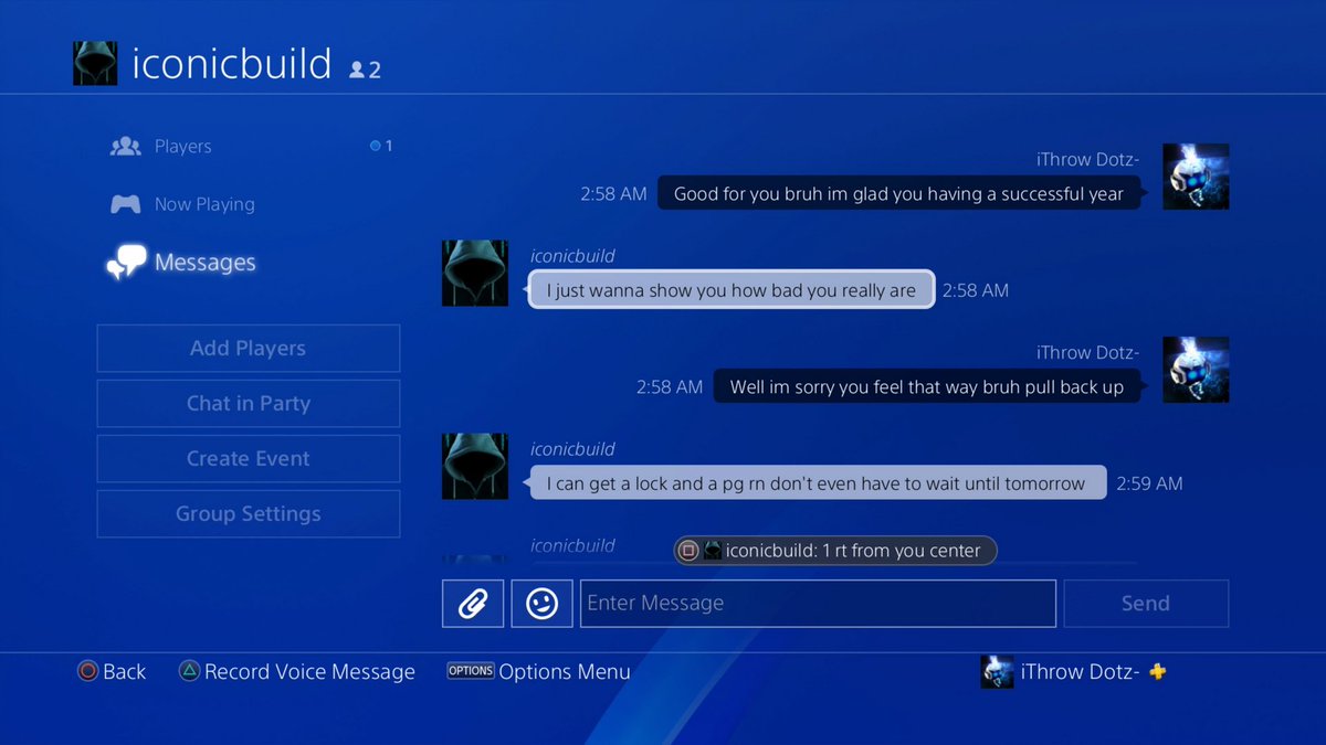 IWdotz's tweet photo. Yo this what we doing now? Please RT this man. He pulled up on my streak with a 90 wp% I cooked his man no screens he start messaging me toxicity I showed nothing but love #MakeHimViral @EyesoCommunity @EYE_SO_SORRY @IssuesYT_ @ADawg34_JAgoat1 https://t.co/UVxioTwute