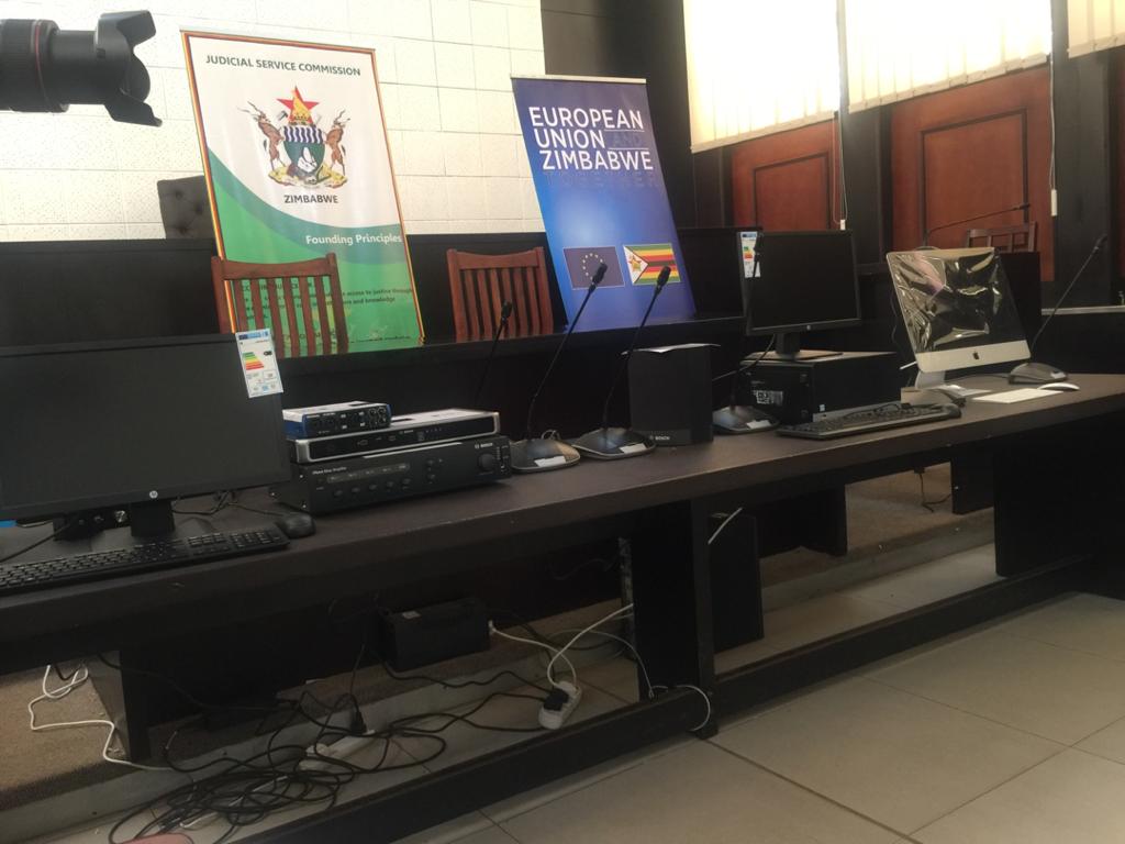 The @icjarp in Zimbabwe in partnership with <a href="/euinzim/">EU Delegation to Zimbabwe 🇪🇺</a> is handing over equipment for the anti-corruption court at Harare Magistrates court. Ambassador <a href="/TimoOlkkonen/">Timo Olkkonen🇫🇮 🇪🇺🇺🇦</a> delivering his remarks 
<a href="/ICJ_org/">ICJ</a> <a href="/tsunga_arnold/">ARNOLD TSUNGA</a>