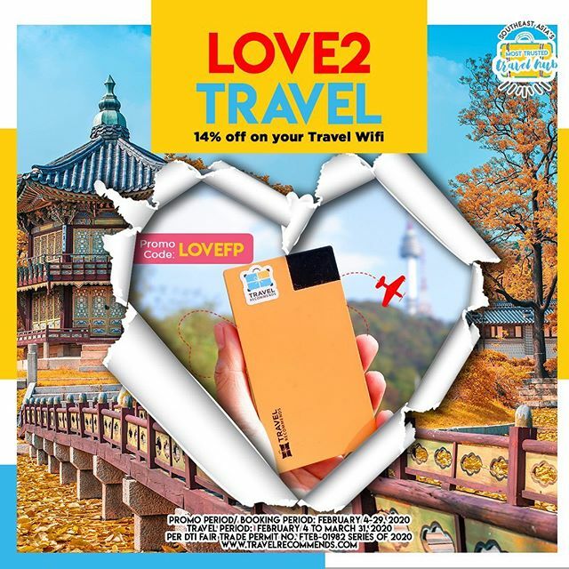flytpack's tweet photo. Stay connected this coming Valentine’s Day wherever you go with Flytpack Travel WiFi! Get yours with 14% OFF by using code LOVEFP!

Promo Mechanics:
1. Promo Period/ Booking Period: February 04 – 29, 2020
2. Travel Period: February 04 – March 31, 2020
3. Promo is open to all… https://t.co/rUjUkZR6tI