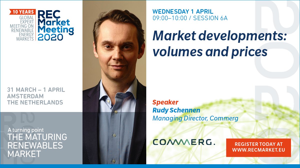 Rodolphe Schennen is looking forward to share renewables market analysis during the "Prices &amp; Developments" session at the REC Market Meeting in Amsterdam.

#renewableenergy #guaranteesoforigin #sustainablility #renewables #energy