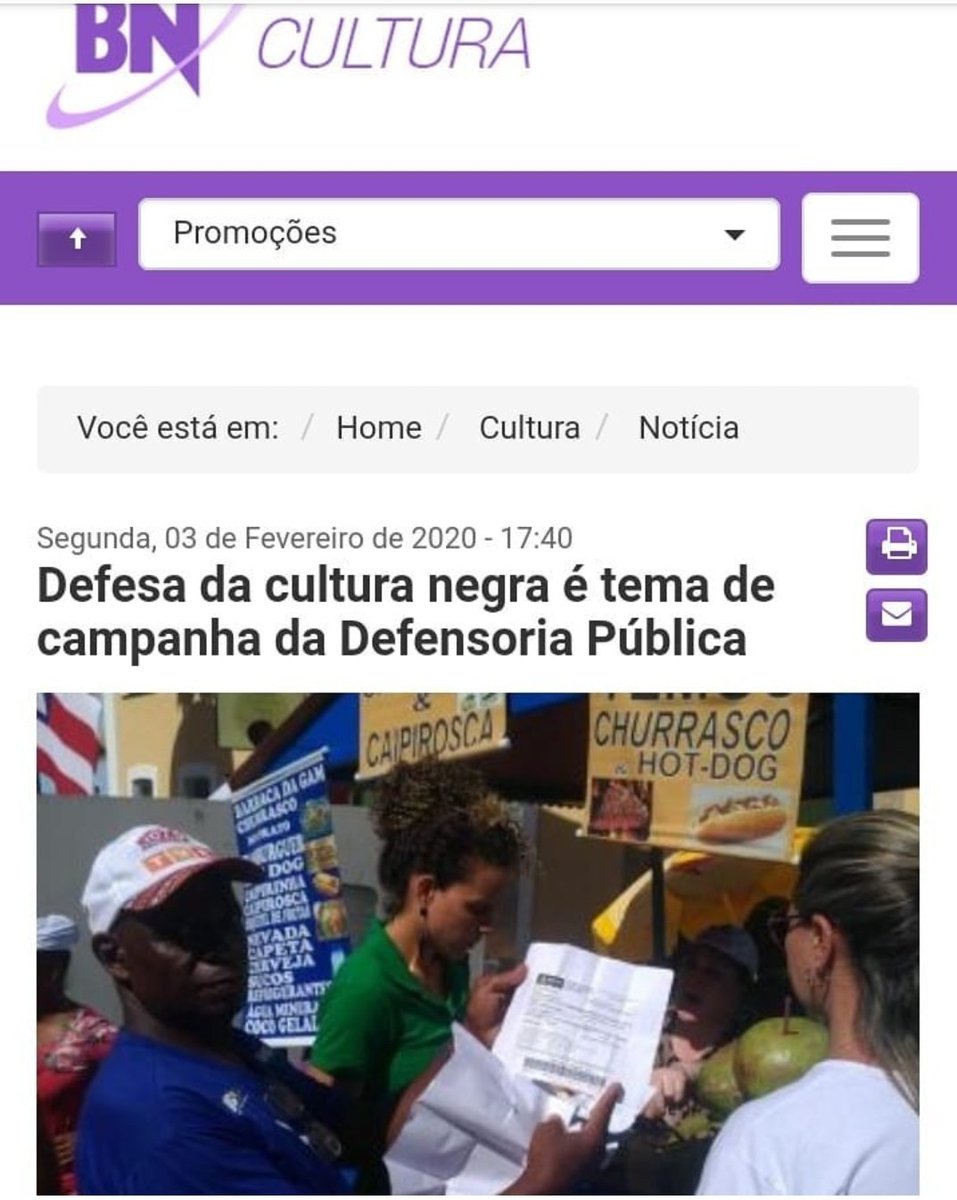 maisDPEBA's tweet photo. @BahiaNoticias

"A Defensoria vai prestar assistência jurídica gratuita à população durante a folia do Momo, no plantão do Carnaval"

Vários blocos afro vão participar em defesa da Cultura negra

É a campanha da Defensoria: "Defenda sua Cultura. Defendemos sua Cultura" https://t.co/85QEDC3ywi