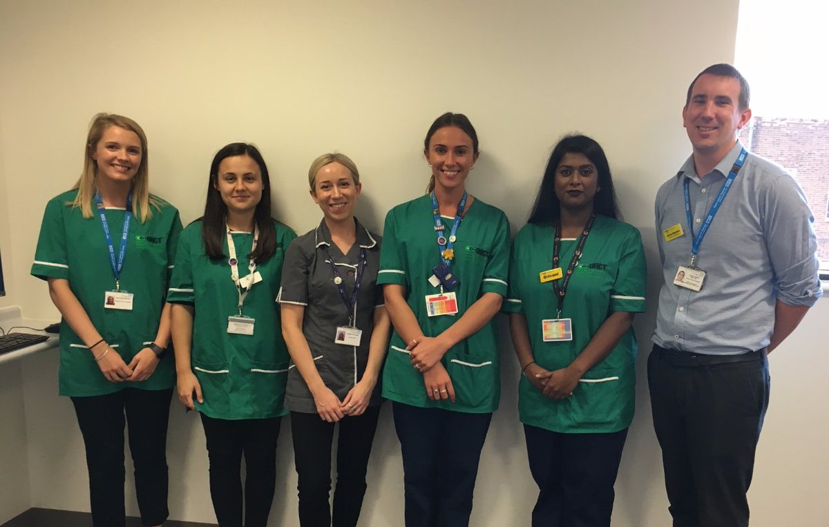 The Breast Cancer Clinical trials team. L-R, Mai, Ellie, Charlotte, Mary, Srivani and Chris.