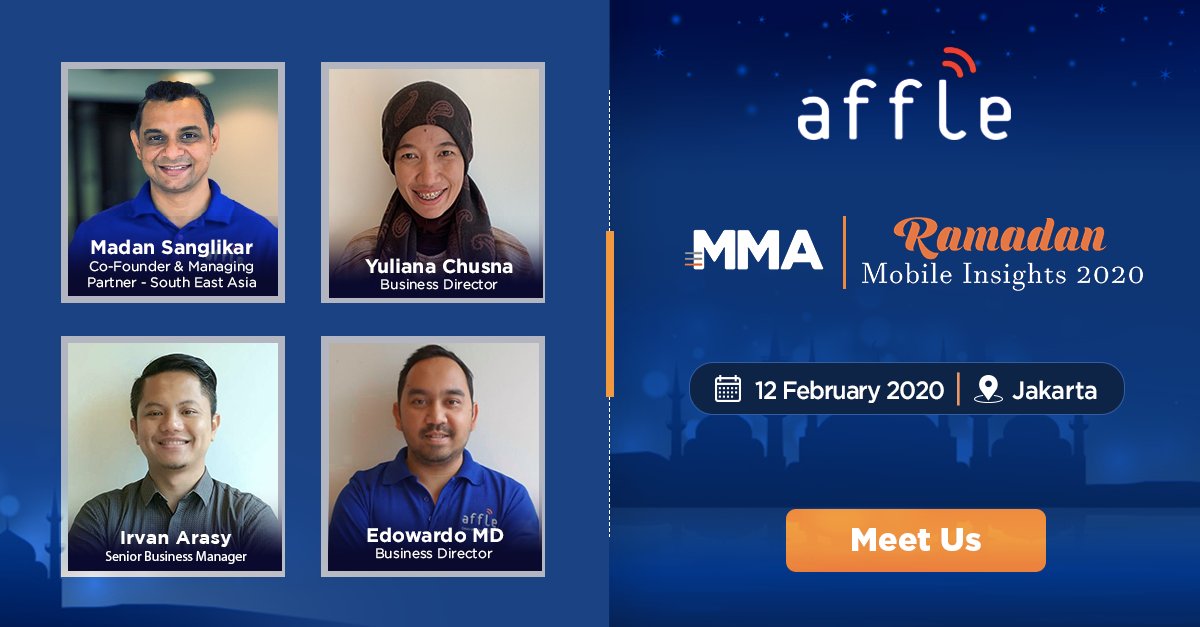 Attending MMA's Ramadan Mobile Insights 2020? Pass a hi to our team to know how Affle's marketing platforms can drive growth for your mobile marketing this Ramadan.
affle.com/events/
#AffleAtMMA #RamadanMobileInsights