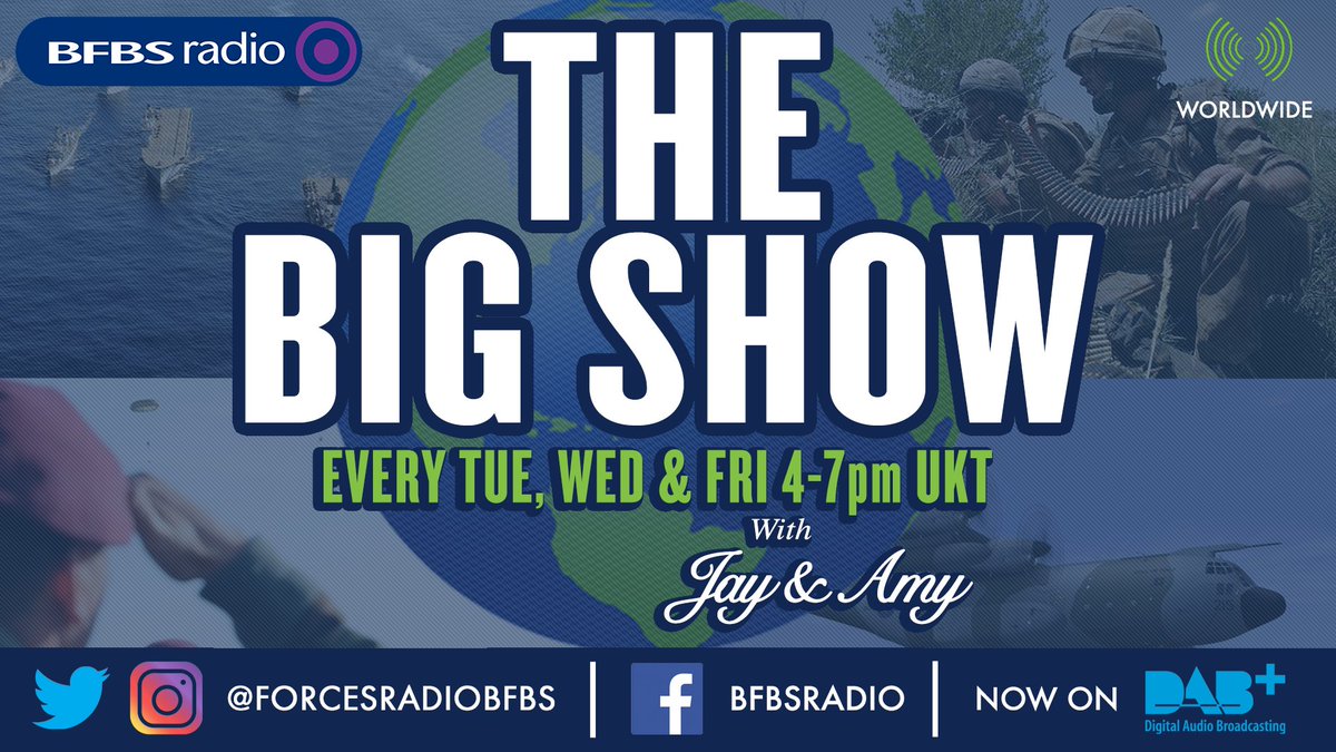 BFBSRadioHQ's tweet photo. 💥 The #BigShow is LIVE!
After month's apart, the dynamic duo are back together. Tune in with @JAYJAMES & @bfbscasey with guests & #TuesdayThoughts on #WorldCancerDay. https://t.co/X9lKNawMun