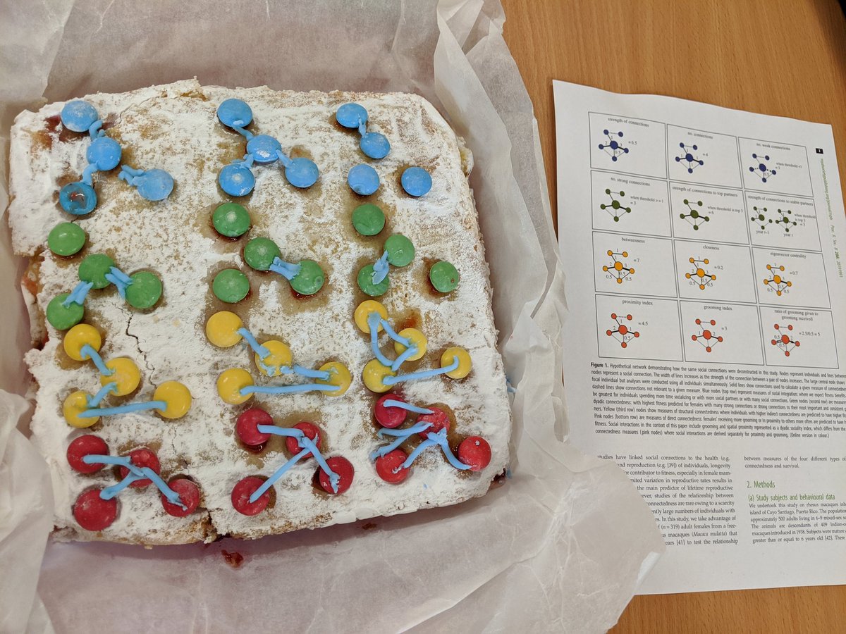 Social connections are important for fitness, tastefully portrayed with smarties by @Samellisq #BakeYourPaper @CrabExeter doi.org/10.1098/rspb.2…