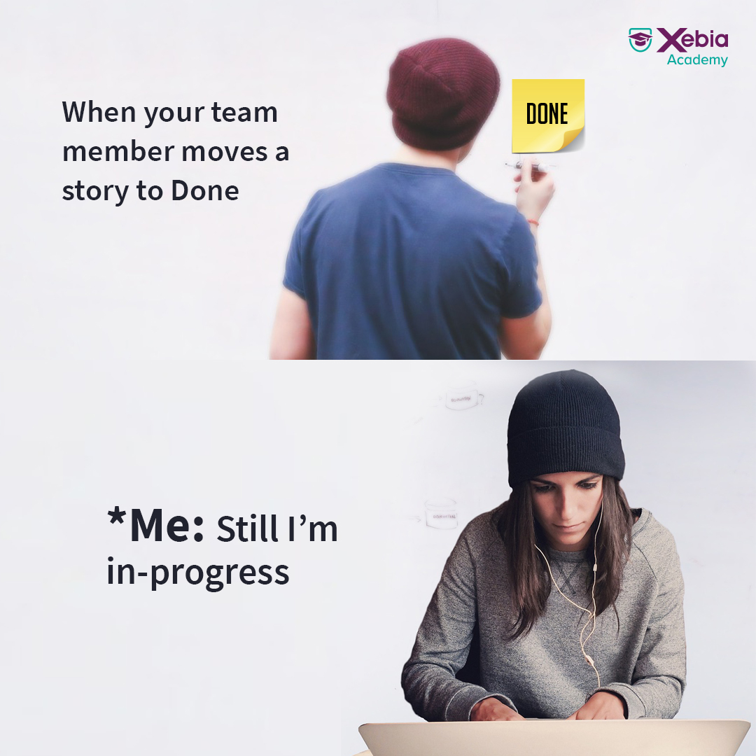 Xebia_Academy's tweet photo. Who doesn’t want to move all stories to “Done”? Have you ever come across this situation?
Comment your thoughts below.
#userstories #userstory #done #dod #definitionofdone #project #projectstatus #projectwork #agile #agilestory #agilestories #agileuserstory #scrum #agilescrum https://t.co/fnv3Llks0u