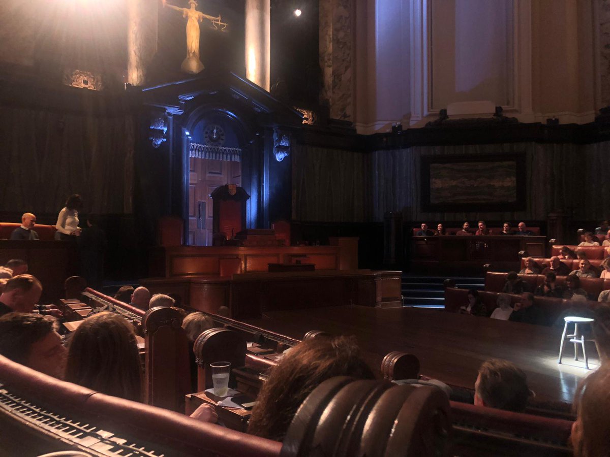 Can't recommend <a href="/witnessplayLDN/">Witness for the Prosecution</a> enough. It kept us gripped until the very last seconds and the staging in County Hall is amazing. Very jealous of the jury foreman!