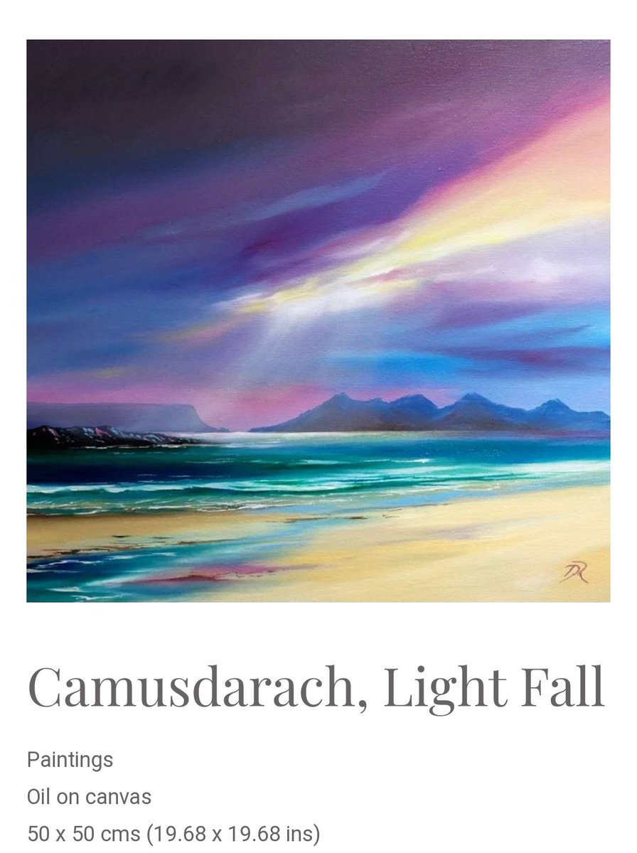 droulstonart's tweet photo. Camusdarach Light Fall will be on display at the Annan Art Gallery this week. The Grand art show opens this Saturday. #art #artexhibition #camusdarach https://t.co/cVSNMLEGKe