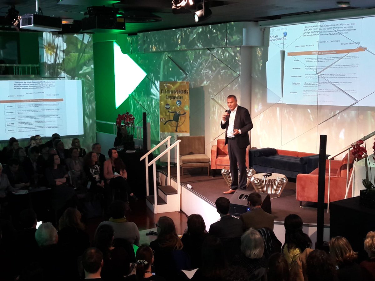 handireseau's tweet photo. Ouverture du 13ème forum des #achatsresponsables par @PPelouzet pour les 10 ans @MedEntreprises @MDCParis @Obsar_asso #rse #achats https://t.co/sLraUUuVNL