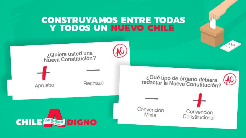 Chile Digno Ar Twitter Construyamos Junt S Una Nueva Constitucion Apruebo Nueva Constitucion Convencion Constitucional Y Llamamos A Marcar Ac En El Voto Por Un Proceso Constituyente Realmente Democratico Apruebochiledigno T Co