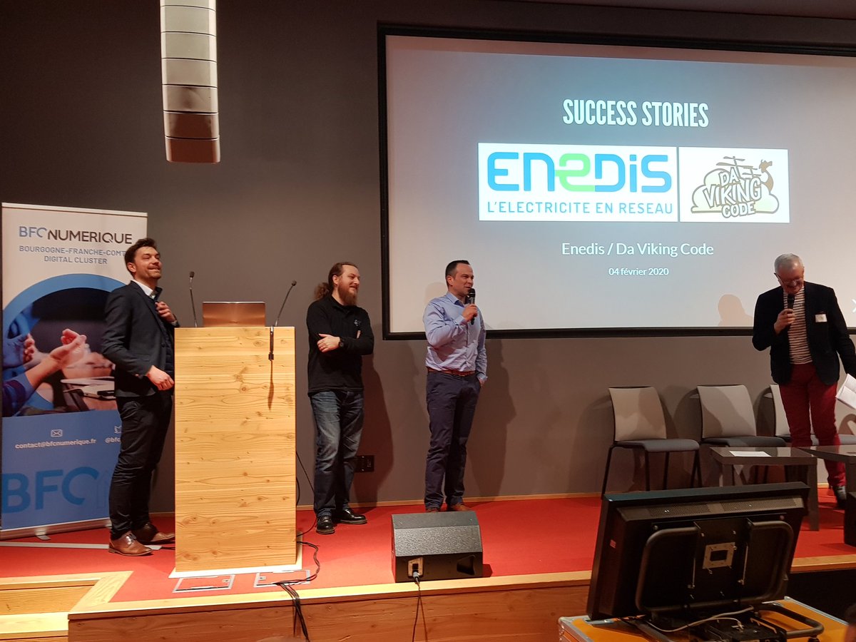 [Success story🏆]
@enedis_bourg et <a href="/DaVikingCode/">Da Viking Code</a> présentent leur expérience commune au cours d'un meetup organisé par <a href="/BFCnum/">BFC Numérique</a> au sein de la maison régionale de l'innovation. 
La dynamique innovation bourguignonne au service de ses clients. 
#successstory #Bourgogne #innovation