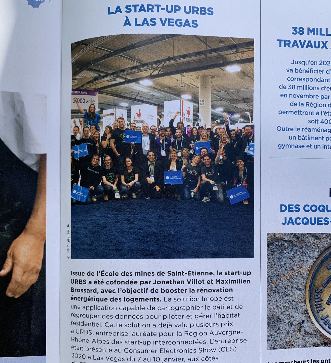 urbs_onb's tweet photo. Merci à la région @auvergnerhalpes qui parle de nous dans son mag !
Focus sur notre présence au #CES de Las Vegas
#PrixInnovationBercyIMT #IMT #WeTechUp #startup #innovation #data #renovation #ClimateChange
@MINES_StEtienne @TeamMINES @IMTFrance @IMTechfr @FondationMT https://t.co/9wB2spTlqC