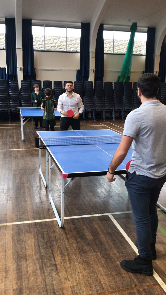 The top and bottom of the school attending Table Tennis Club today at lunchtime.
