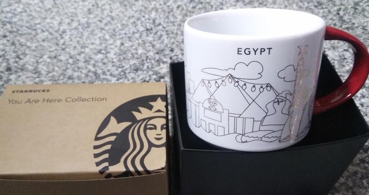 エジプトのスターバックスのご当地製品、マグカップだよ♪ピラミッドと