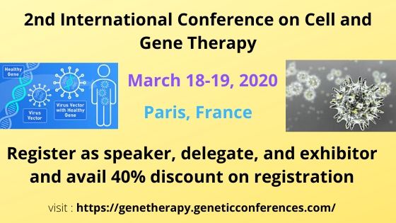 gene_cell's tweet photo. #cell #gene #therapy 2020 #Paris #March.
Submit your #abstract. Join our #conference and avail the #offer.

visit: https://t.co/JWMQj3aGXU https://t.co/UYM0PrQ0lM