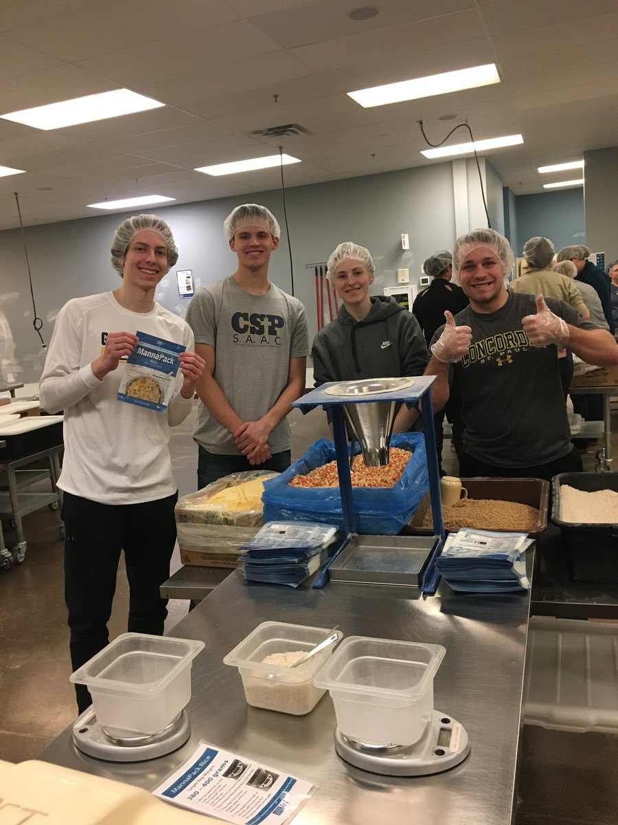 Thank you to these amazing student athletes for taking time out of their busy schedules to go volunteer at Feed My Starving Children! #NSICSAACCUP #BeGolden #GoBears #ThankYou