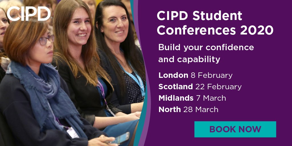 CIPD's tweet image. Aimed to guide, educate and inspire the next generation of people professionals. Book your place on our 2020 student conferences now bit.ly/2S0dOvm #CIPDStudentConf #CIPDStudents