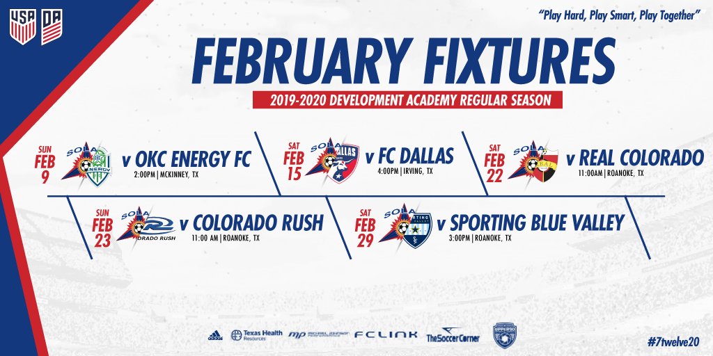 SolarECNL's tweet photo. The Spring @ussoccer_da Season is upon us, check out our #FebruaryFixtures 📆 below. We have 5 upcoming games in February.

  2/9 vs. @oefcda
 2/15 vs. @FCDwomen 
2/22 vs. @realcolorado 
2/23 vs. @ColoradoRush
2/29 vs. @SPORTINGBV   

#7twelve20🏆 #solarnation💙 #together https://t.co/hszBe7d2Ez