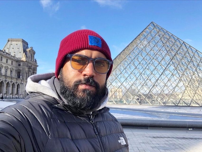 filmization's tweet photo. Look who’s in #Paris? Our own @NivinOfficial at the iconic #LouvreMuseum . ❤️ 

@FestivalFFAST #Moothon #NivinPauly https://t.co/xV5pPHLouF