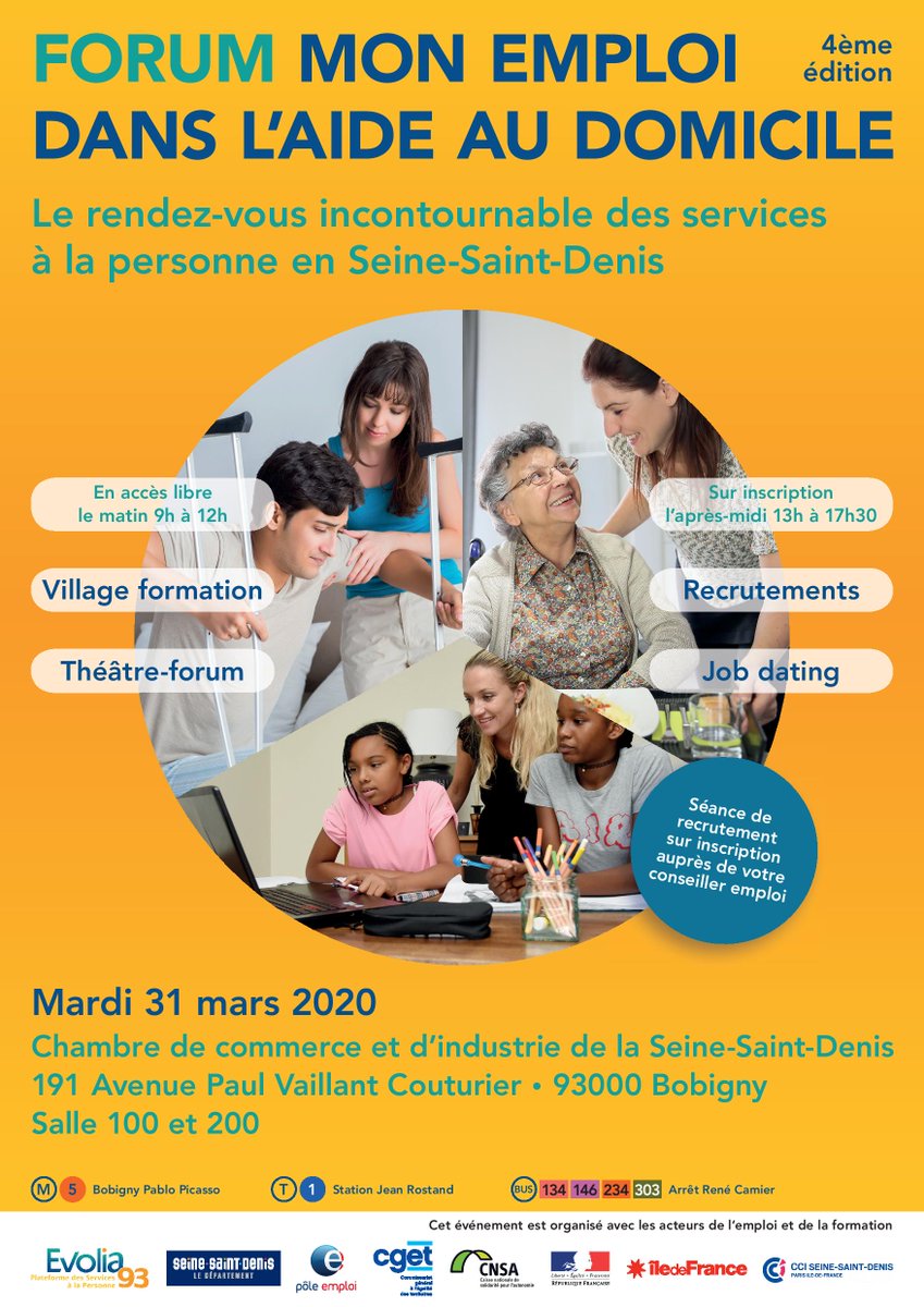 PlateformeE's tweet photo. 4ème édition : Mon emploi dans l'aide au domicile - 31 mars 2020 à la Chambre de commerce et d'industrie de la Seine-Saint-Denis #mead #evolia93 #servicesalapersonne #cci93 #forum https://t.co/Sc1WNtpuiQ