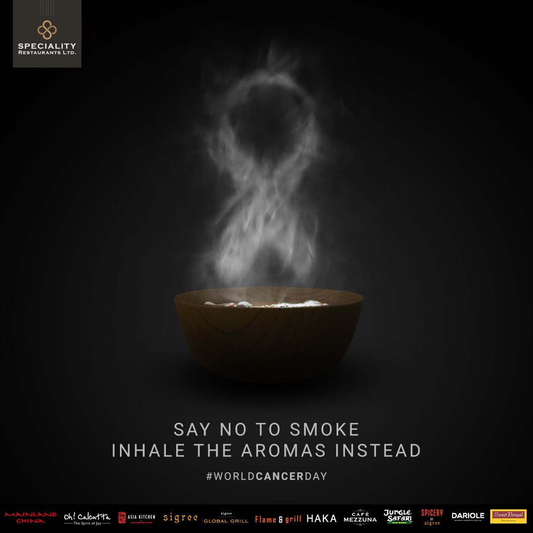 sweetbengalind's tweet photo. Assuage your appetite. Save your lungs.
#specialityrestaurants #worldcancerdayawareness https://t.co/UrFgBNJUSu