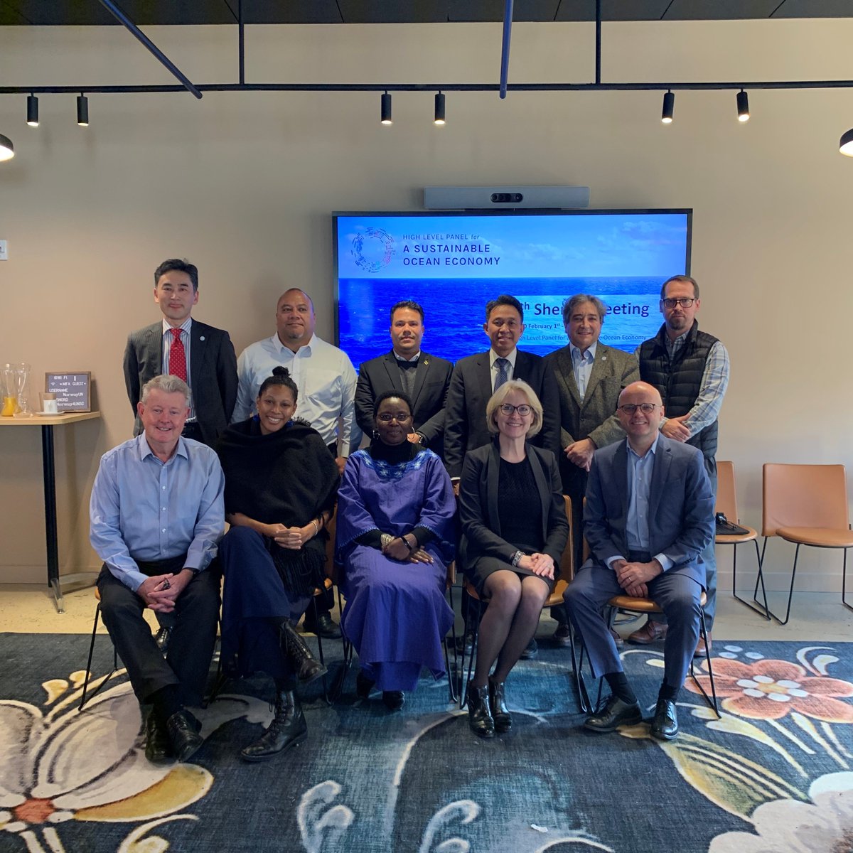 The High Level Panel for a Sustainable Ocean Economy had a productive Sherpa meeting in NYC. Thanks to co-chairs @VidarHelgesen and <a href="/nuludong/">Ngedikes Olai Uludong</a> for facilitating. Now off to the UN Ocean Conference Preparatory Meeting! #oceanaction