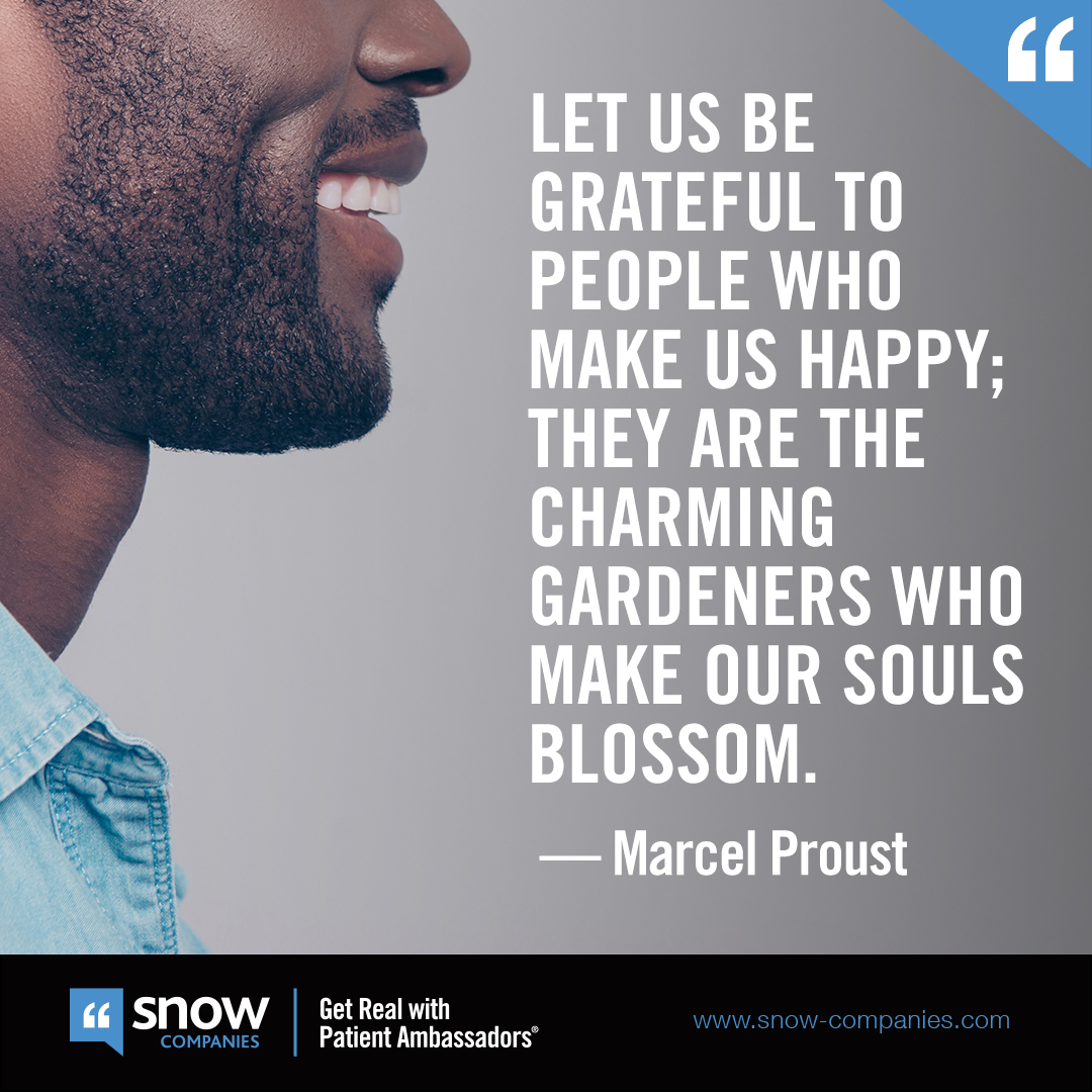 SnowCompanies's tweet photo. Let us be grateful to people who make us happy; they are the charming gardeners who make our souls blossom. -Marcel Proust #MotivationalMoment #PatientReady https://t.co/QVuCgcIq5N