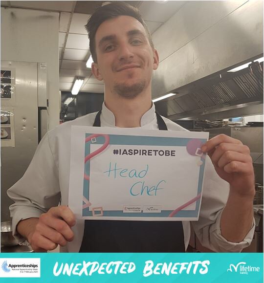 Last year Henry aspired to be head chef This year he has nearly completed his apprenticeship, he has had a promotion and has been selected as Nottingham’s exceptional employee of the year! #unexpectedbenefits #NAW2020