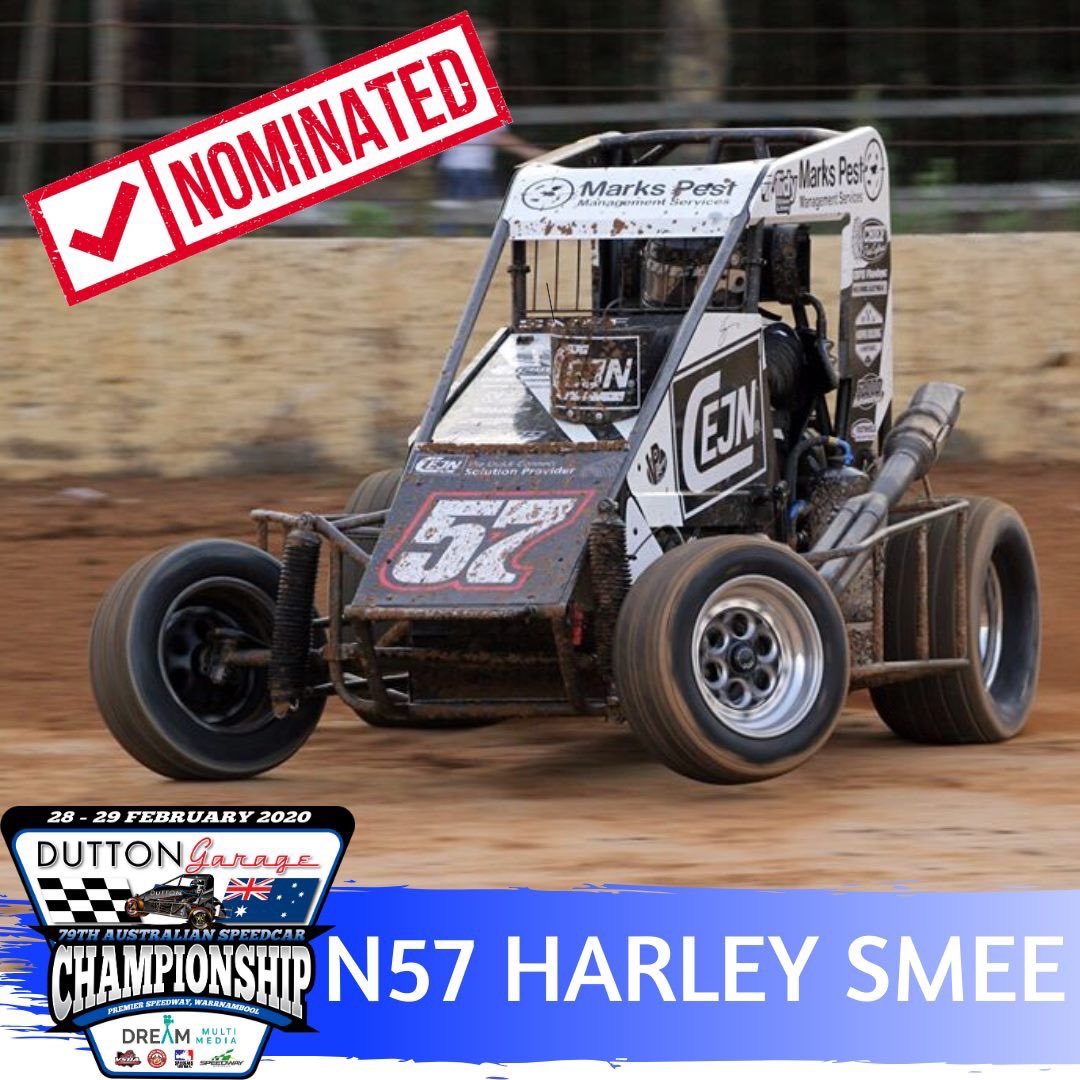 Third generation racer Harley Smee in the Five-7 Racing Inglis Eagle powered Spike will be elbows up in the 79th Dutton Garage Australian Speedcar Championship presented by Dream Multimedia at <a href="/SungoldStadium/">Premier Speedway</a>
