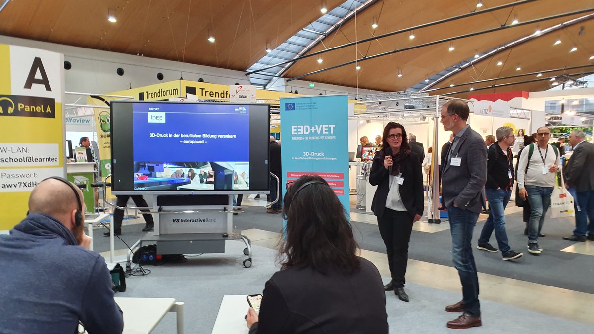 3d_vet's tweet photo. Last week #SEMKA presented our Erasmus+ project E3D+VET at LEARNTEC.

The #LearnTec, which took place at the Karlsruhe Trade Fair Center!

#e3dplusvet #3dprinting #education #erasmus #3dworld #innovation #research #technology #webinar #ceipes #semka #kit #pristalica #STP #cetem https://t.co/kiN9D0xdly