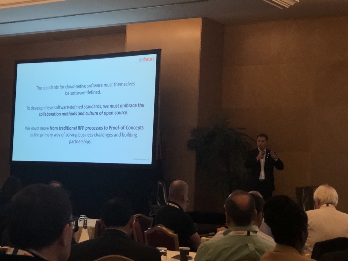 lleboucher's tweet photo. I fully agree with @Lester_Thomas !We need to rebuild a completely new #TMForum “TAM” with an open source approach to assemble software components from vendors. This is the purpose of ODA-RI #TMFAction https://t.co/XACtlLRXjl