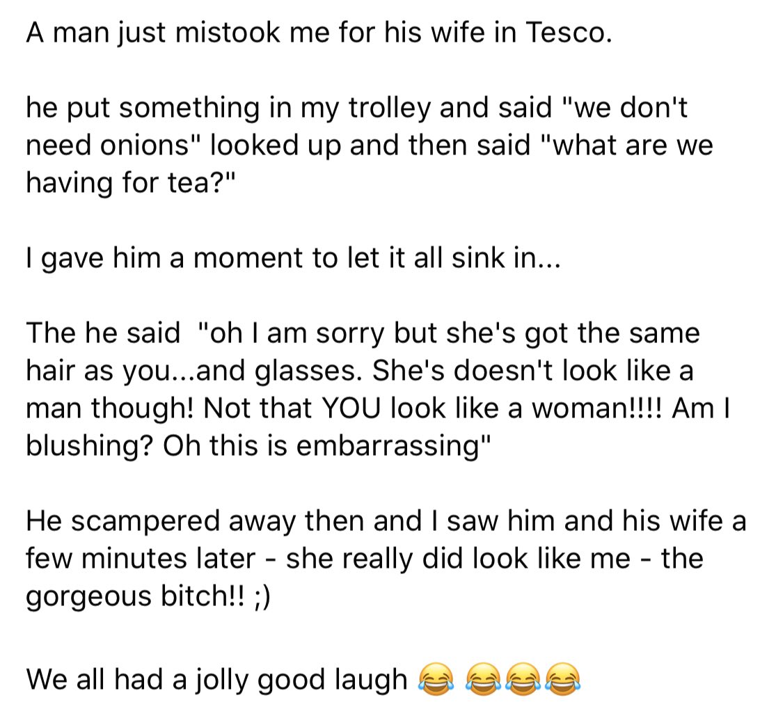 JamesENicol's tweet image. That time I was mistaken for someone’s wife ...😂