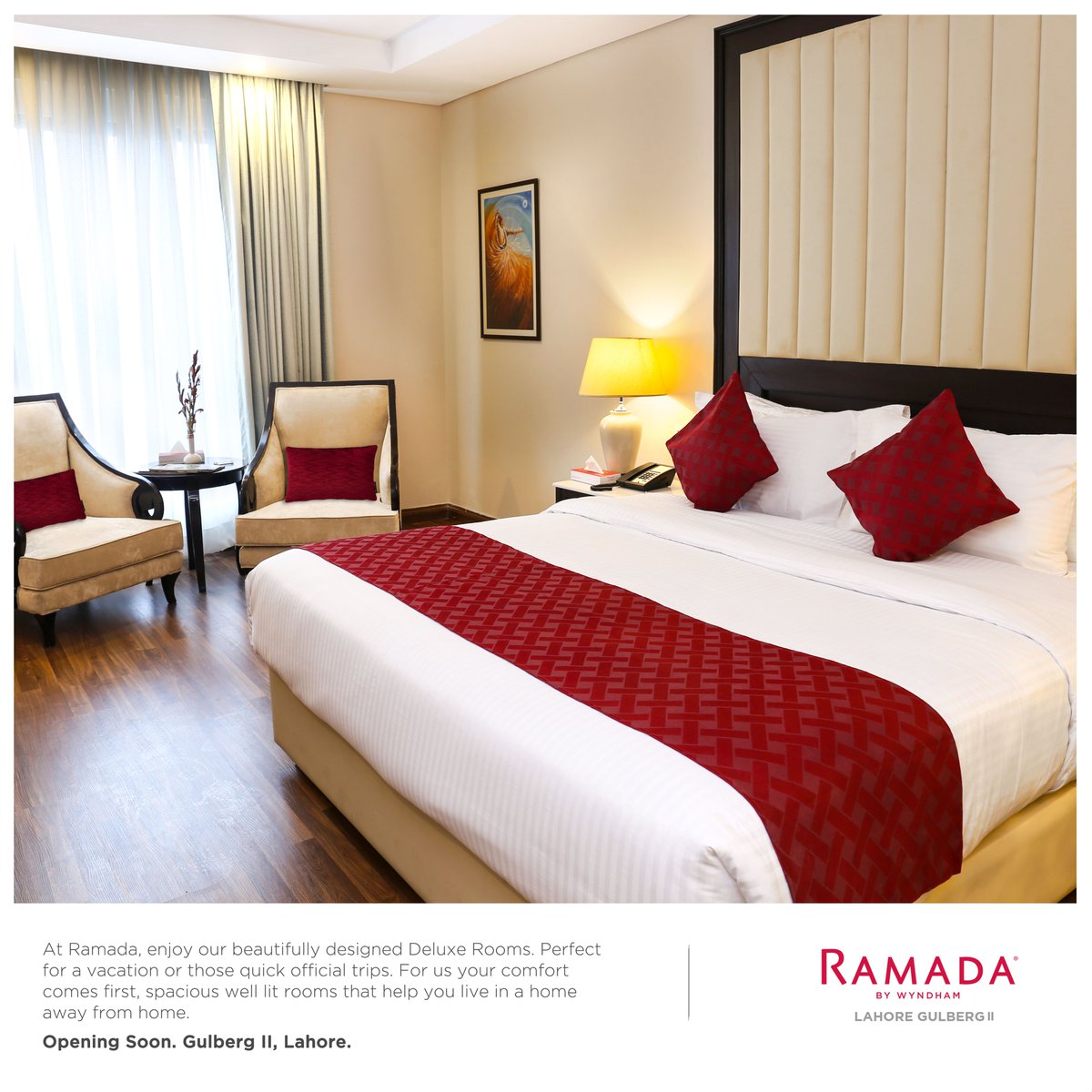 RamadaLahore's tweet photo. For us, your comfort comes first, spacious well lit rooms that help you live in a home away from home.
-
Opening soon in Gulberg II, Lahore.
Location: https://t.co/rHimBaznFJ
-
https://t.co/IOECzUnlRP
-
#RamadaLahore #RamadaLahoreGulberg #Ramada #SayHellotoRed https://t.co/A2J9wDd4u7