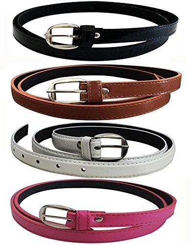 Glamio Girl’s PU Leather Belts Combo of 4 (Black, Brown, White & Pink) (GLA / WOMENBELTS / BKBRWHPI) topfashionsbrand.com/glamio-girls-p…