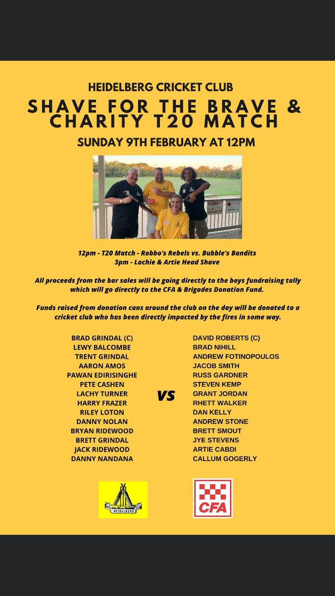 CCHeidelberg's tweet photo. Big day Sunday hope you can all get around it @HeidelbergFC @Banyule_FC @CCHeidelberg https://t.co/oabviEERKu